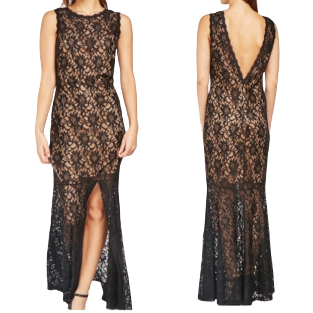 Black Lace Maxi Bodyflirt Stretch Lace. Lined. NWOT